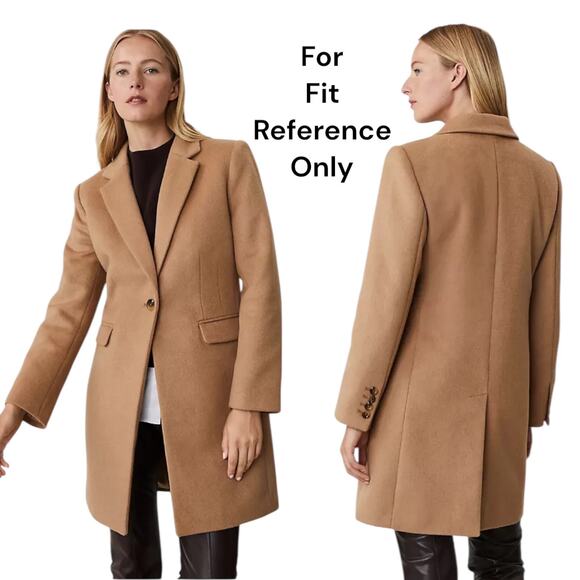 Ann Taylor Wool Blend Short Chesterfield Coat Black Size L - Picture 9 of 9